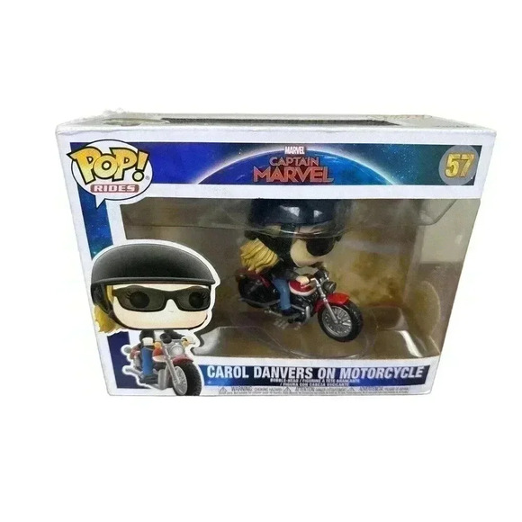Funko Pop! Rides: Marvel - Carol Danvers on Motorcycle #57 - Picture 1 of 6